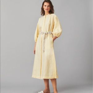 Tory Burch Yellow Linen Shirtdress